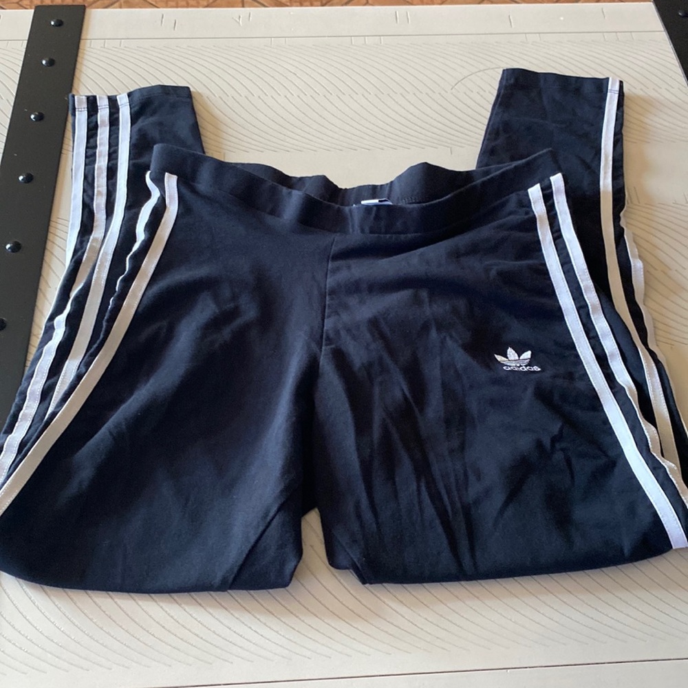 Adidas Classic Three Stripe Cotton Leggings. Size Large